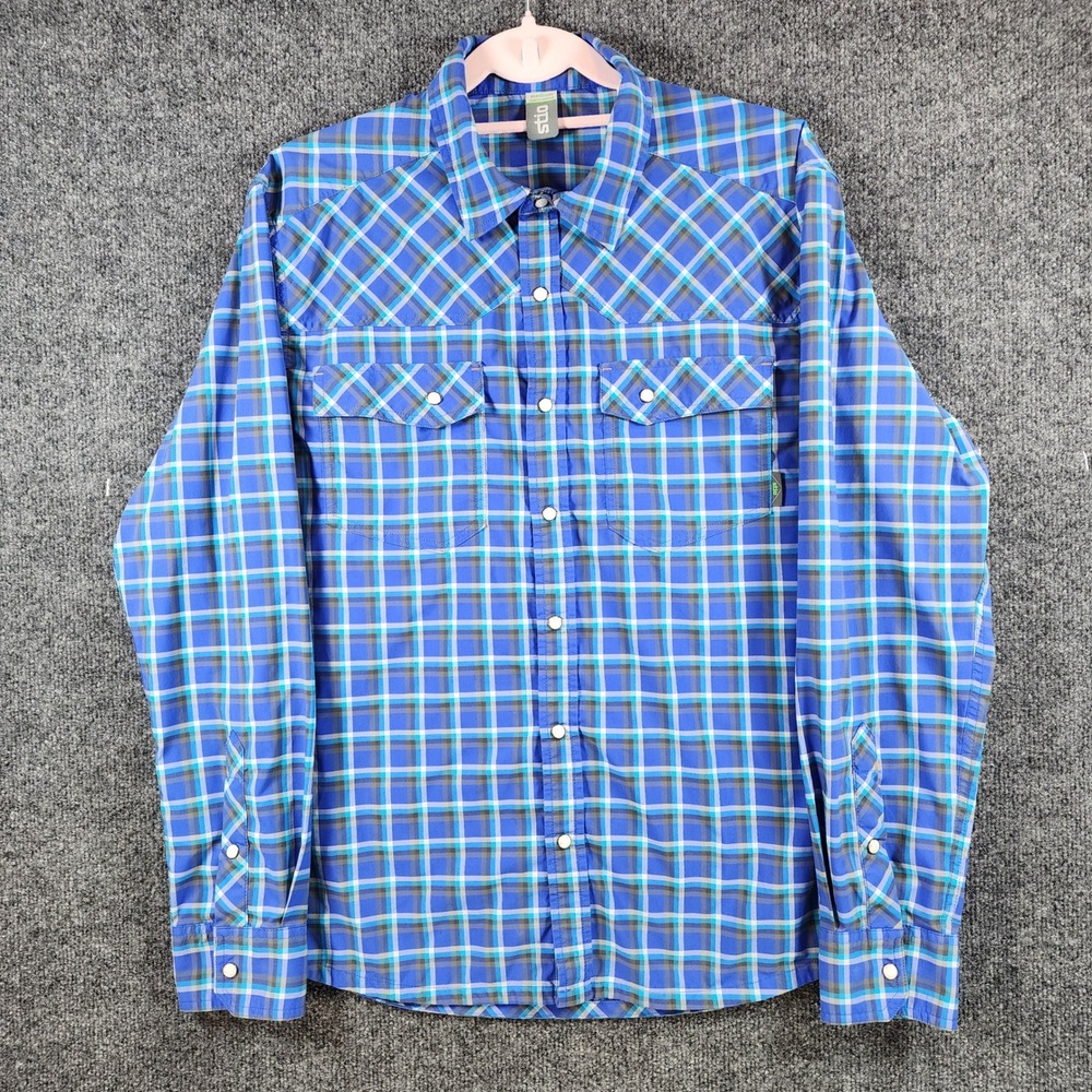 STIO Men's Pearl Snap Western Shirt Size M Plaid Gorpcore Outdoor